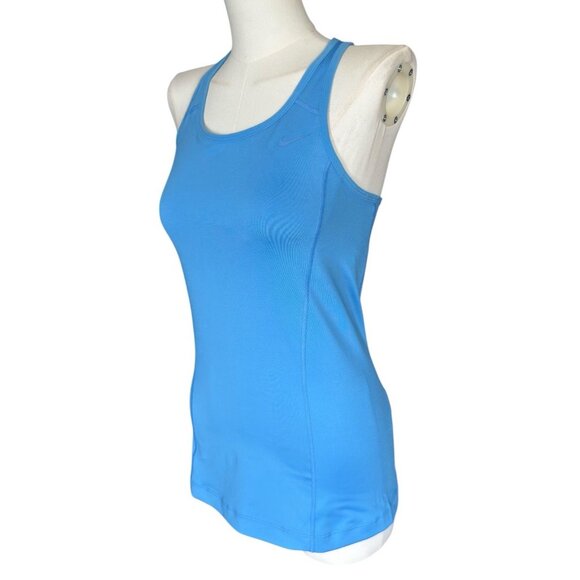 Nike Dri-FIT Blue Racerback Athletic Top Built-In Bra Women's Sz S - Picture 2 of 10